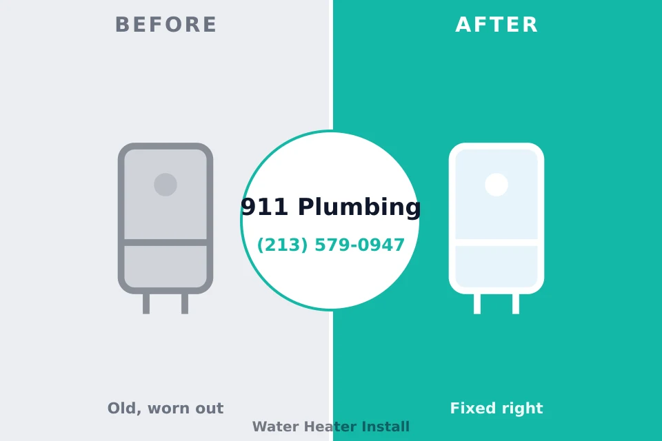 Before and after: plumbing repair Moriches, NY